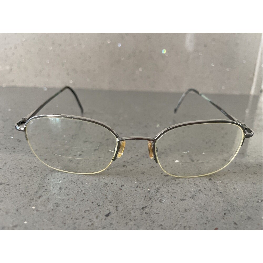 FLEXON M 607 Marchon Silver Oval Half-Rim Metal Eyeglasses Frames ONLY 52-20 140